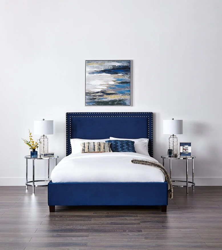 Chloe 3-Piece Queen Bed - Navy - Image 2
