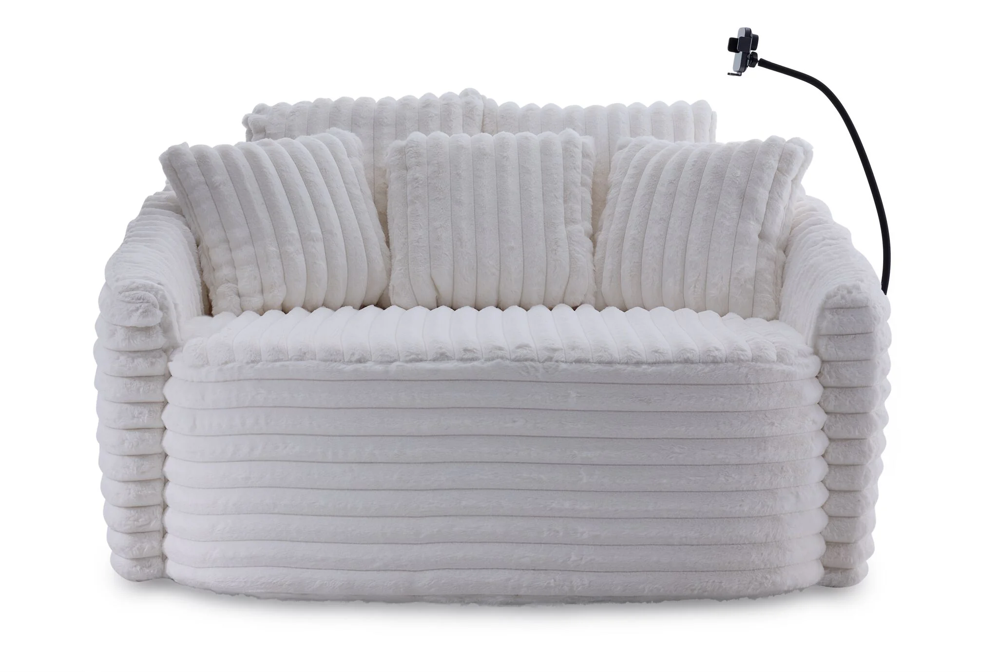 Ciara Fur Accent Chair - White - Image 3
