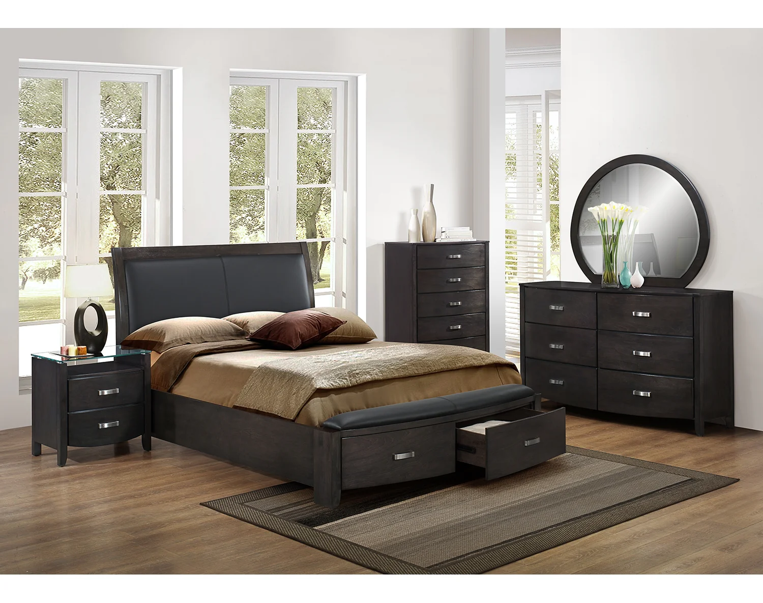 Cinema 6-Drawer Dresser - Charcoal - Image 2