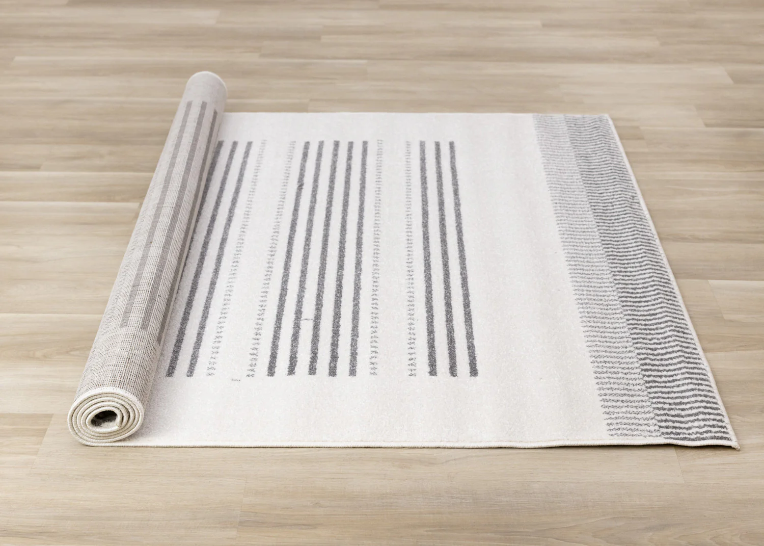 Claremont Sleek Modern Lines Area Rug - 7' X 10' - White/Grey - Image 8