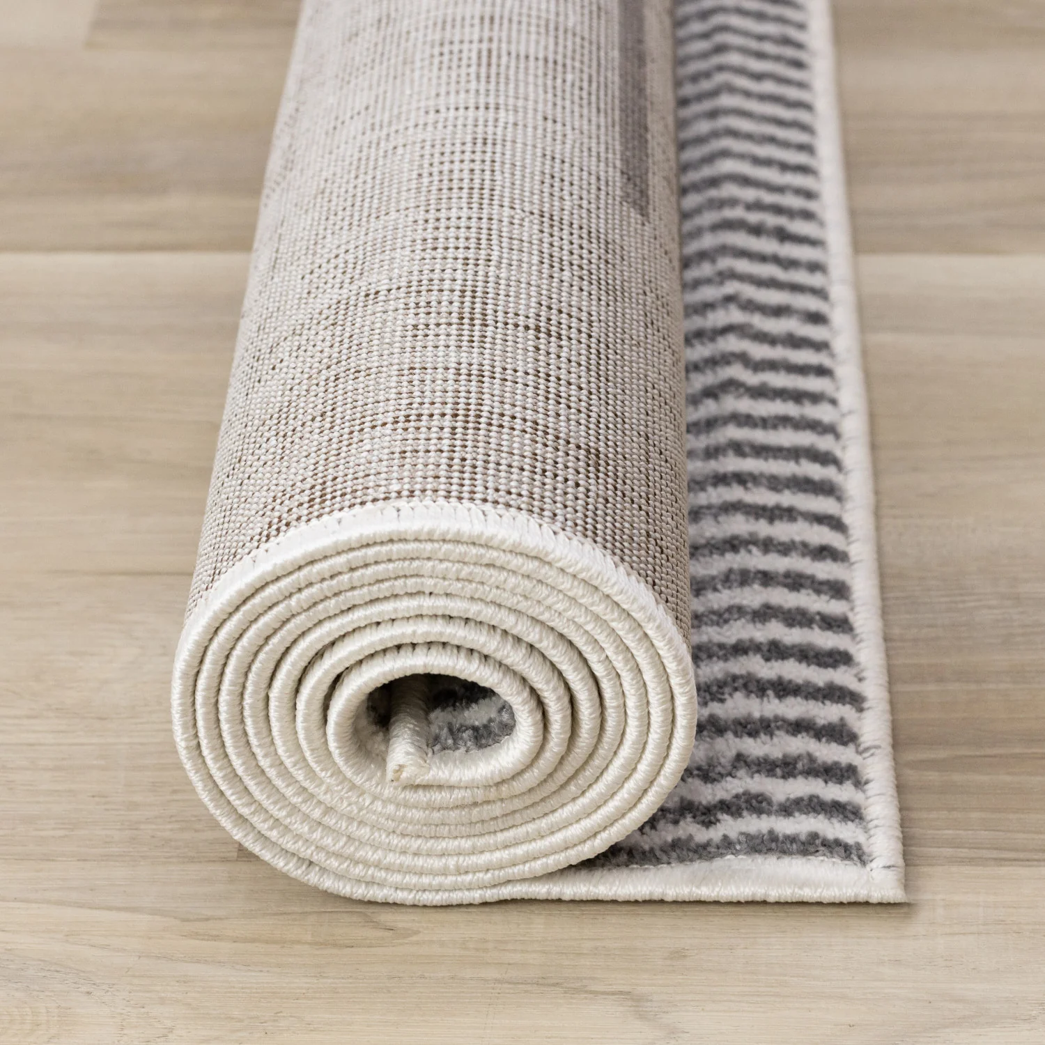 Claremont Sleek Modern Lines Area Rug - 8' X 11' - White/Grey - Image 13