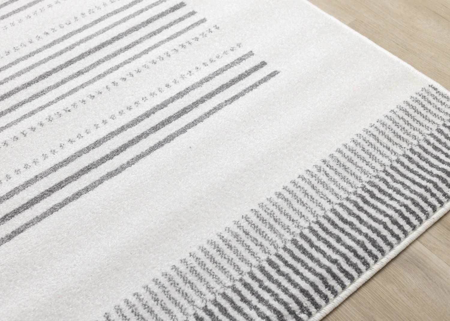 Claremont Sleek Modern Lines Area Rug - 8' X 11' - White/Grey - Image 4