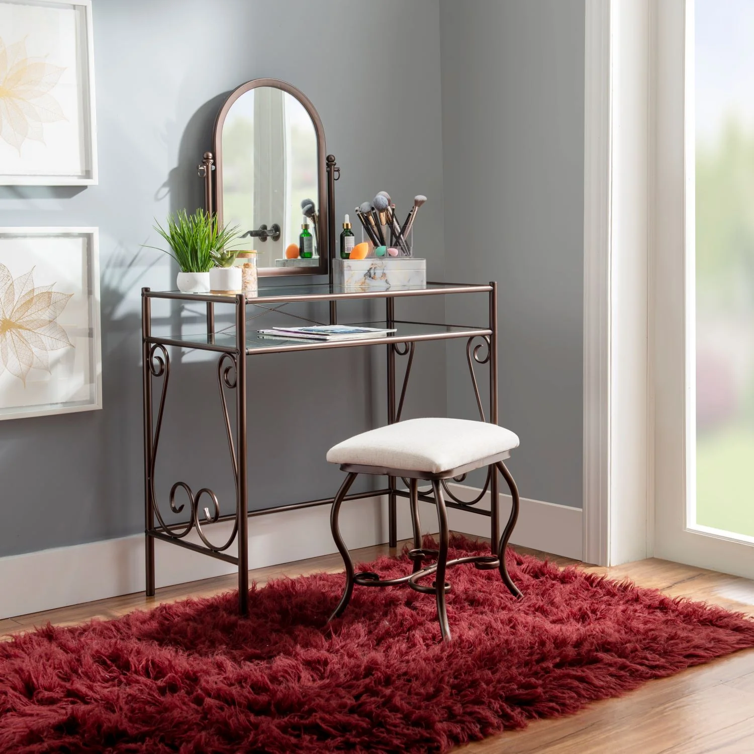 Clarisse 3-Piece Vanity Set - Bronze - Image 2