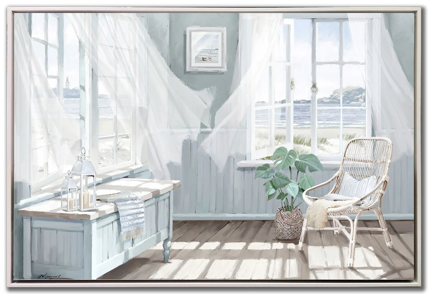 Coastal Calm Wall Art - White - 30 X 45