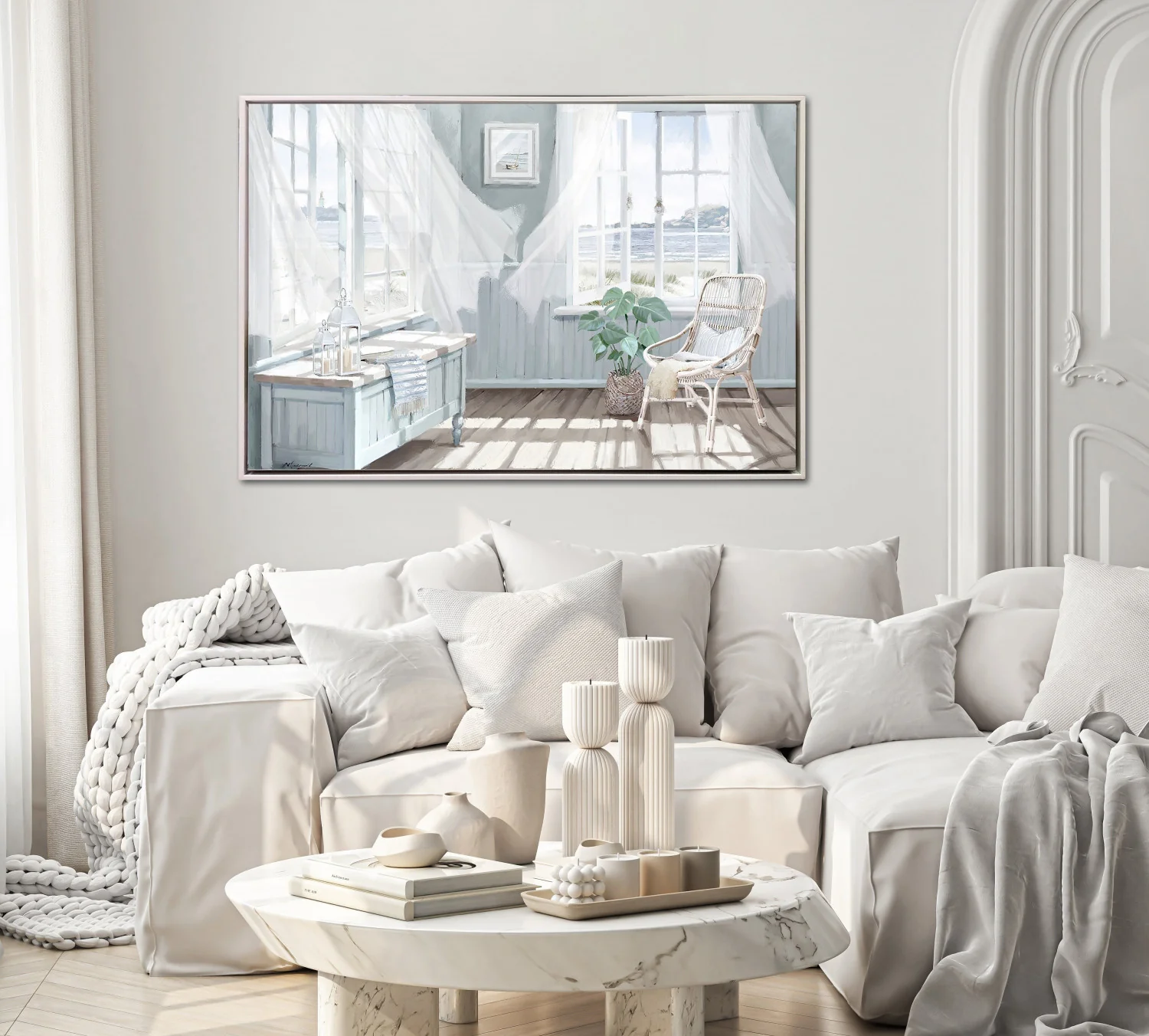 Coastal Calm Wall Art - White - 30 X 45 - Image 2