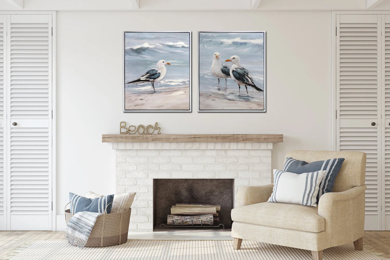 Coastal Companions II Wall Art - Blue/White - 20 X 24 - Image 2