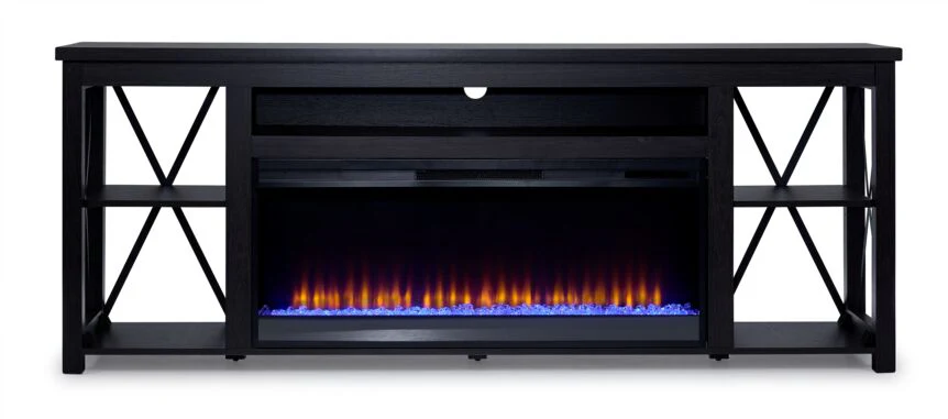 Cohen 78" Fireplace TV Stand - Grey - Image 2