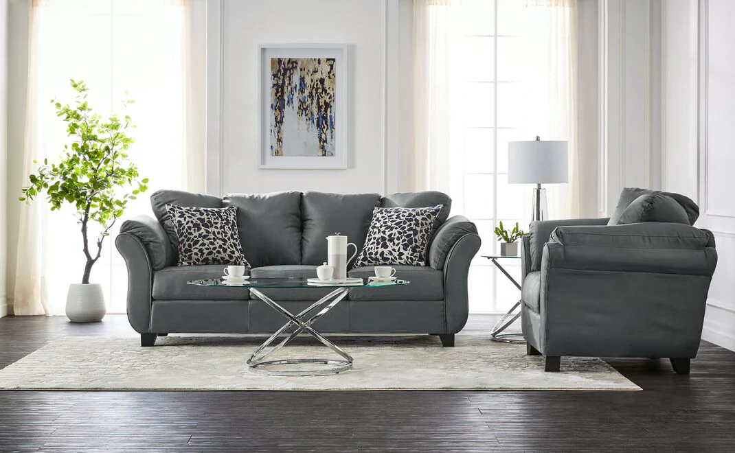 Collier Sofa and Chair Set - Dark Grey - Image 2
