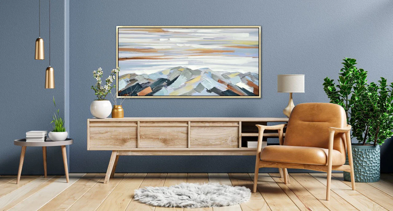 Colourful Peaks Wall Art - Multi-Colour - 57 X 29 - Image 2