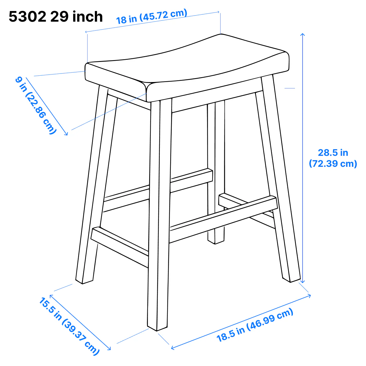 Colt Bar Stool - Black - Set of Two - Image 4