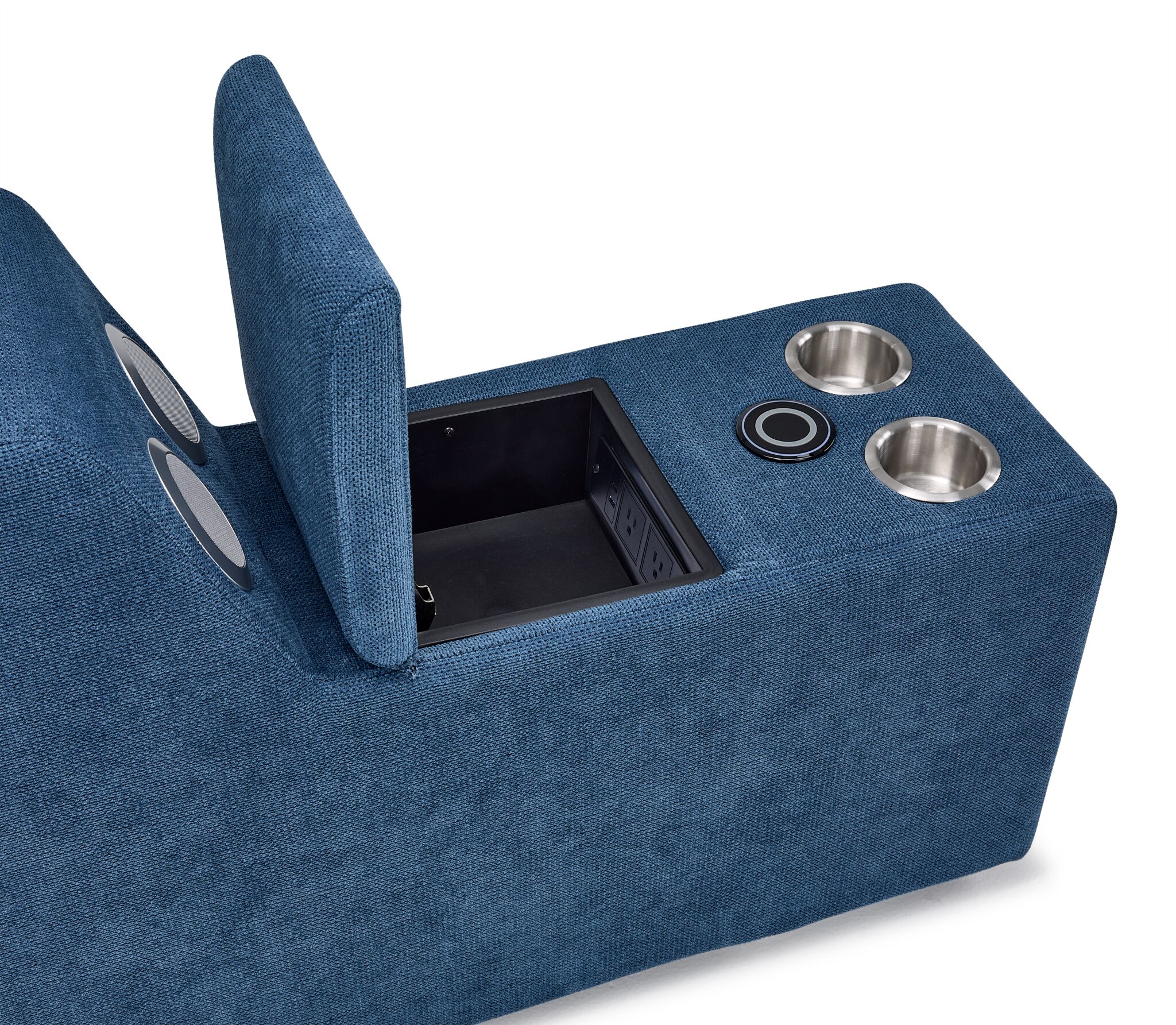 Feeling Connected - Connex 3-Piece Modular Chair with Storage Console - Blue - Image 8