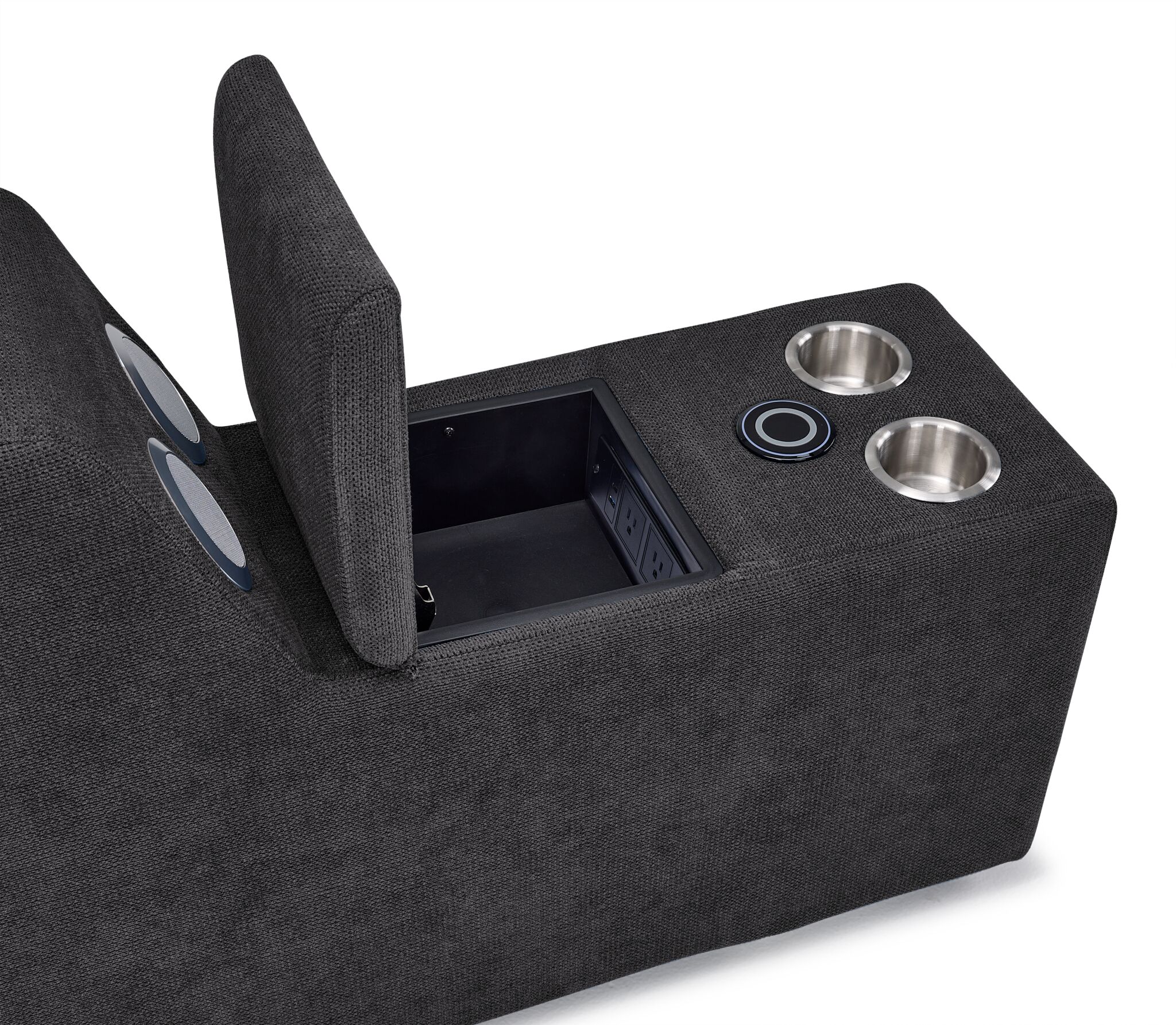 Feeling Connected - Connex 3-Piece Modular Chair with Storage Console - Dark Grey - Image 10