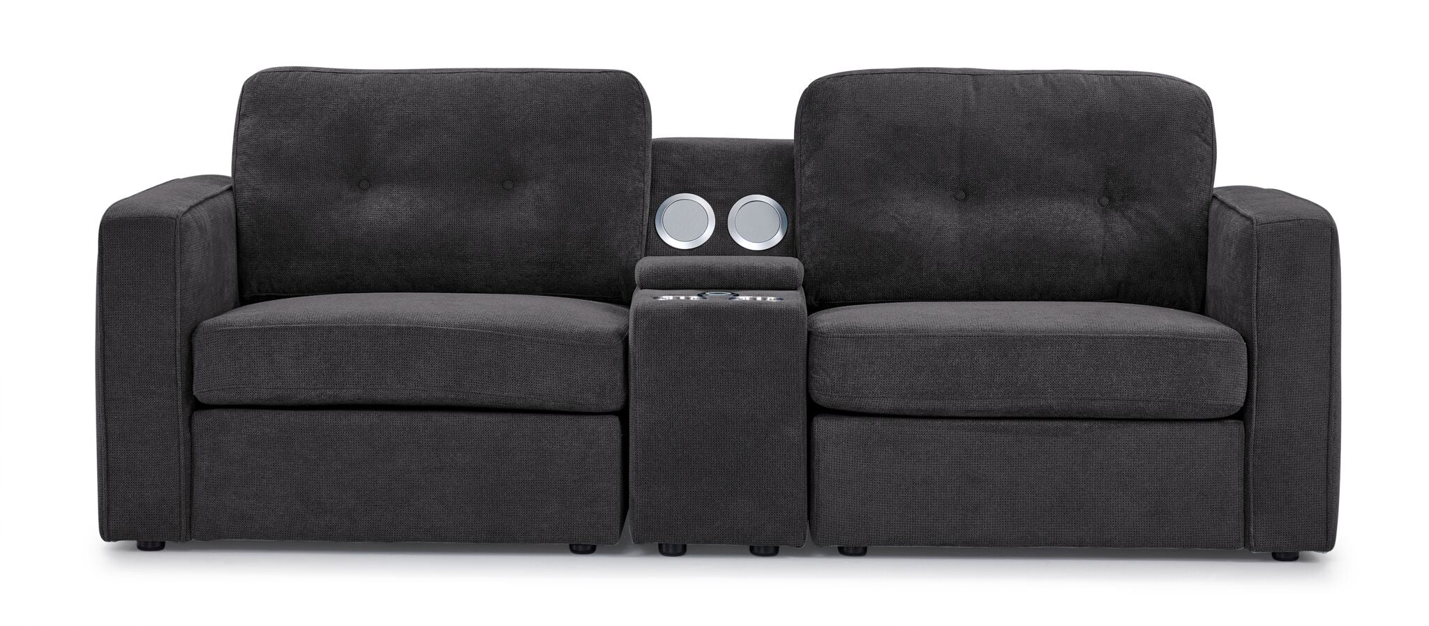 Feeling Connected - Connex 3-Piece Modular Chair with Storage Console - Dark Grey - Image 2