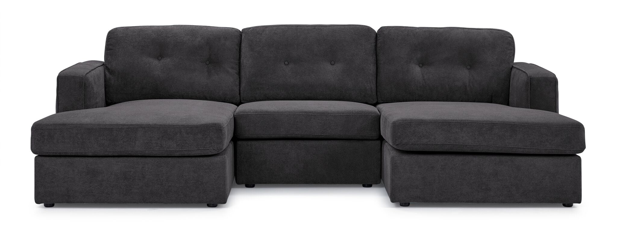 Feeling Connected - Connex 3-Piece Modular Chaise - Dark Grey - Image 2