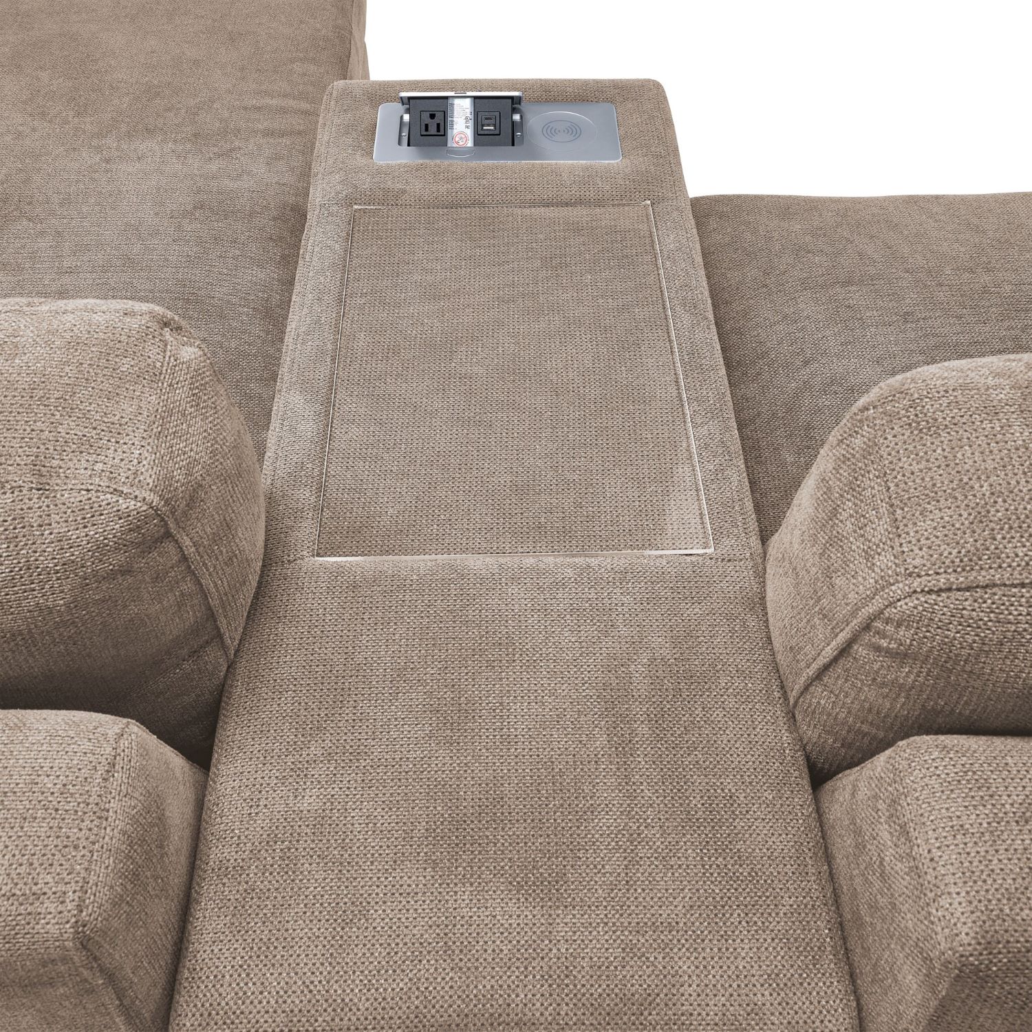Feeling Connected - Connex 5-Piece Modular Sectional with Consoles - Beige - Image 9