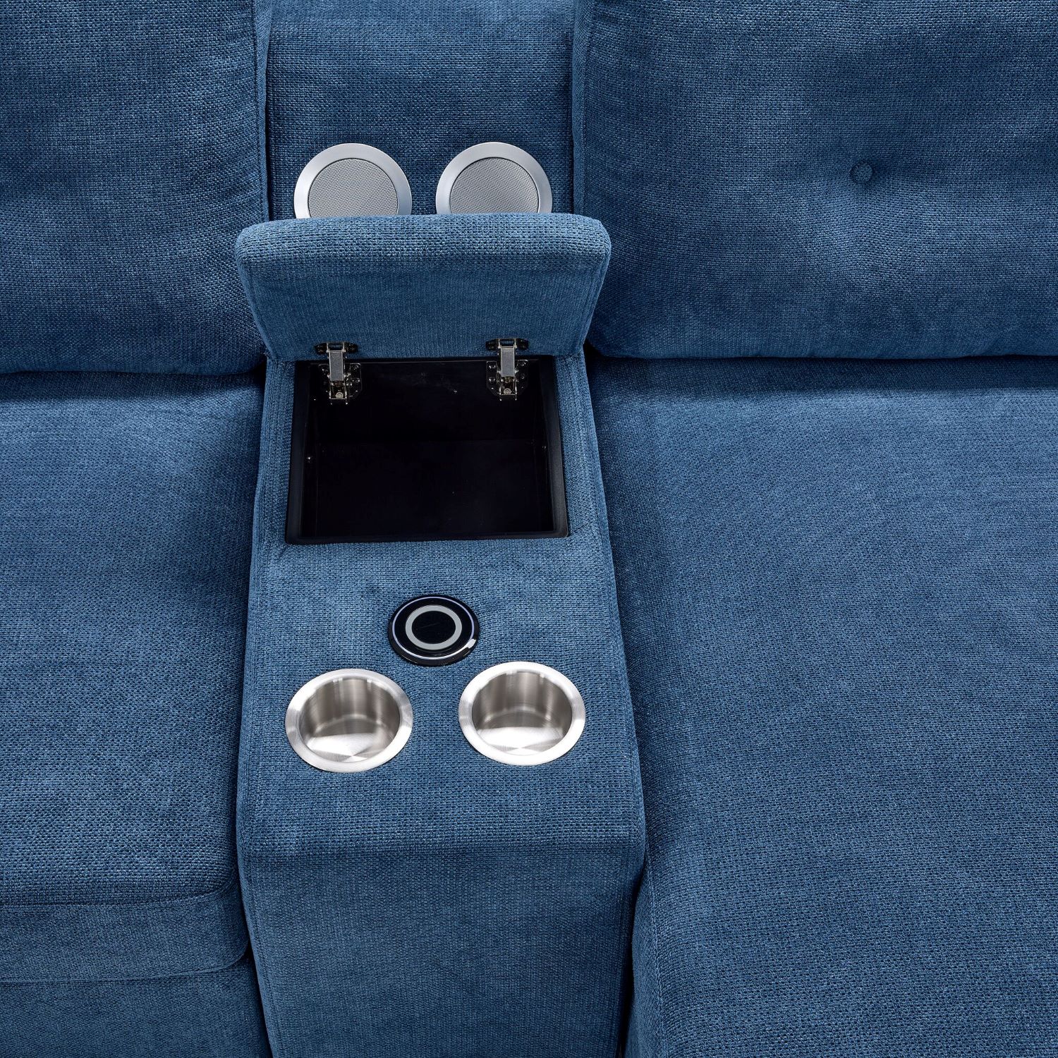 Feeling Connected - Connex 5-Piece Modular Sectional with Consoles - Blue - Image 10