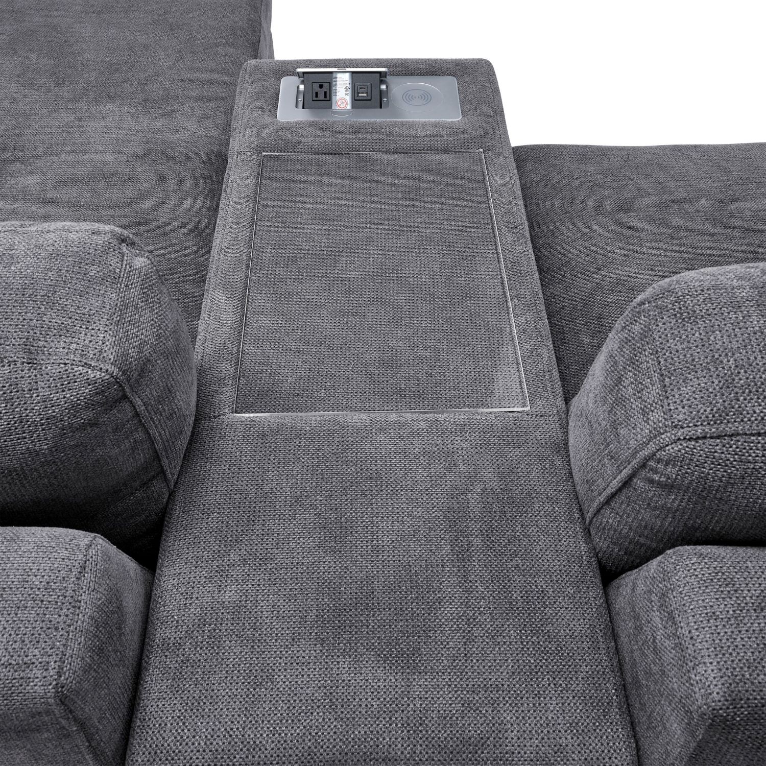 Feeling Connected - Connex 5-Piece Modular Sectional with Consoles - Light Grey - Image 17