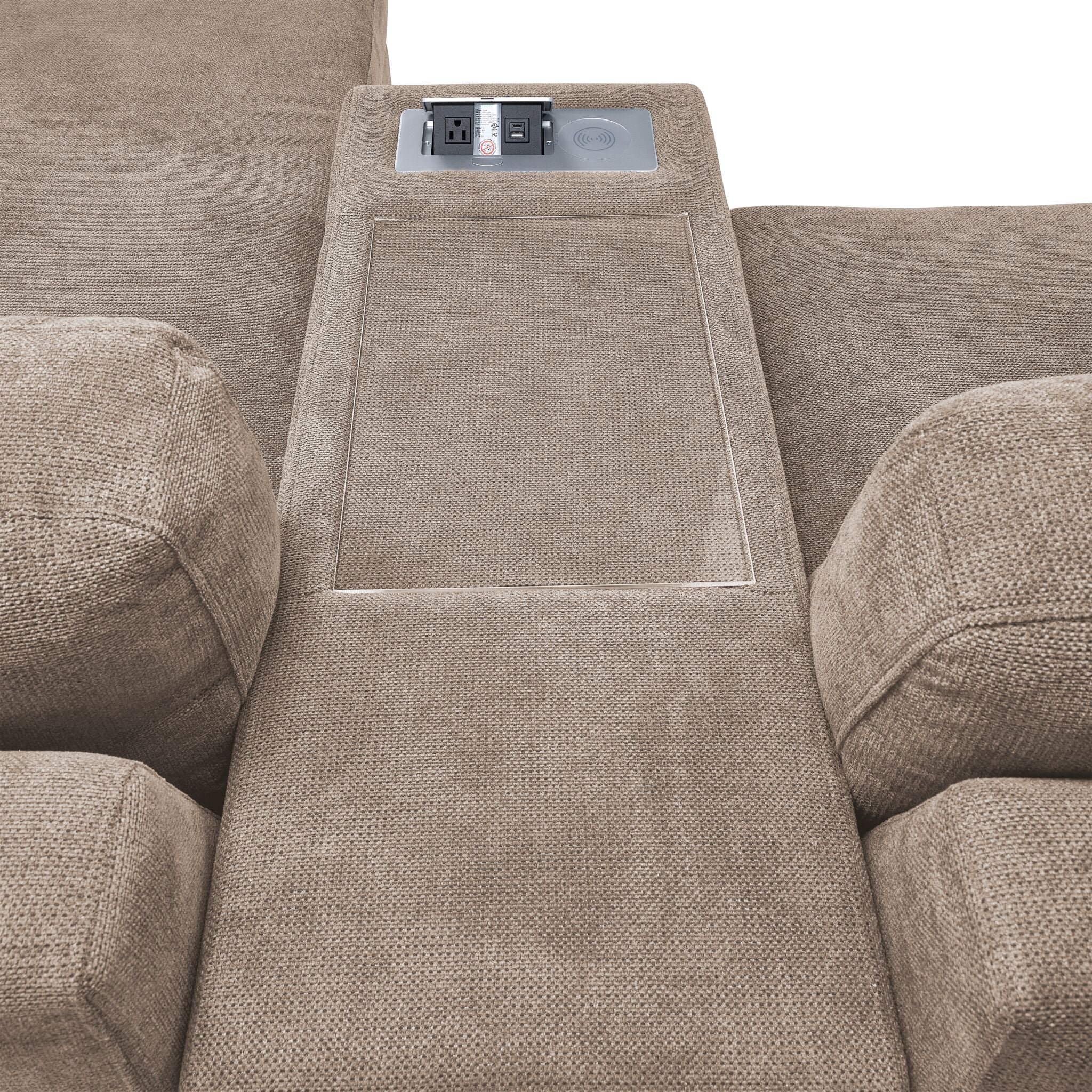 Feeling Connected - Connex 6-Piece Modular Sectional with Drawer Console - Beige - Image 8