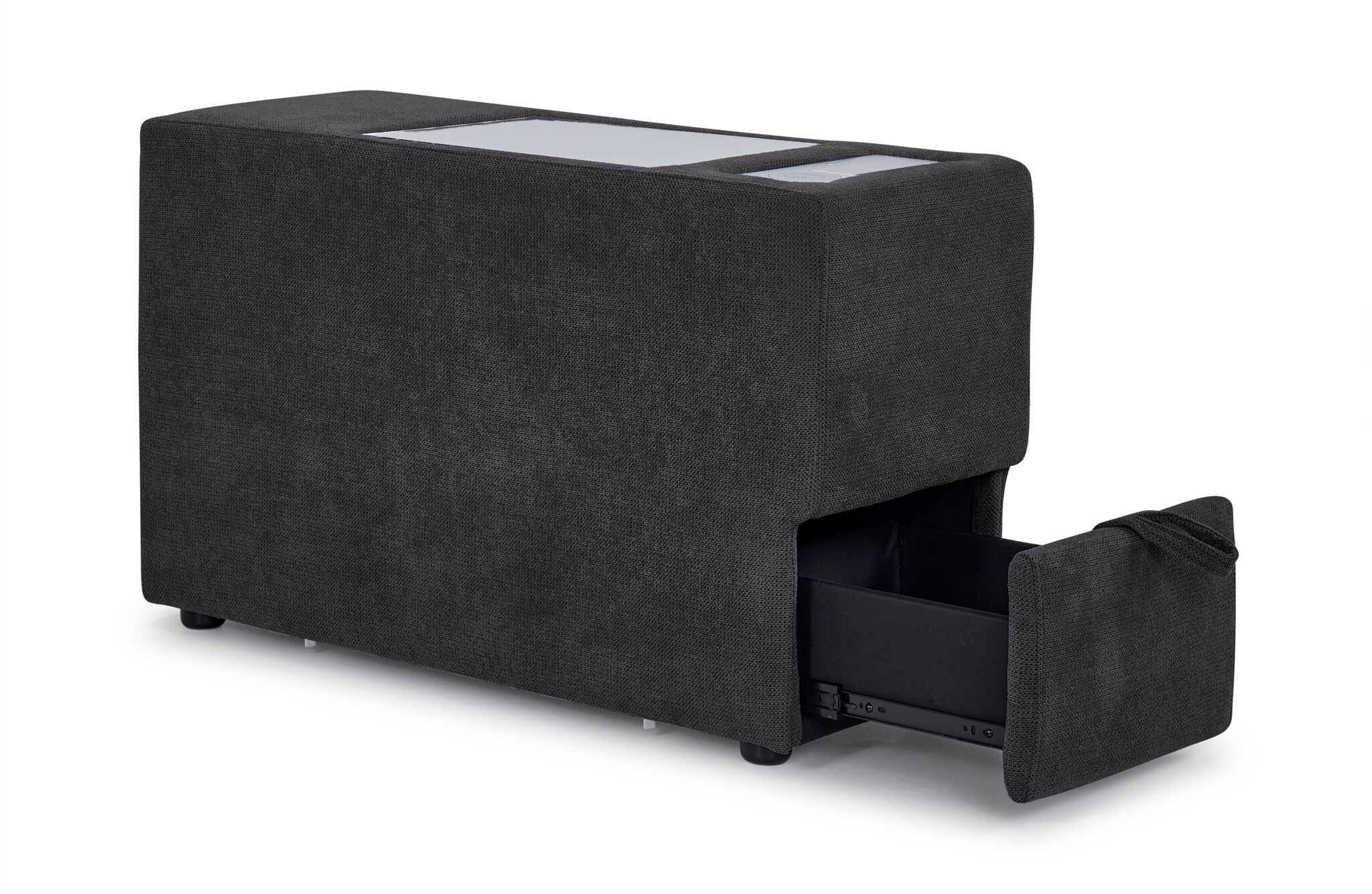 Feeling Connected - Connex 6-Piece Modular Sectional with Drawer Console - Dark Grey - Image 11