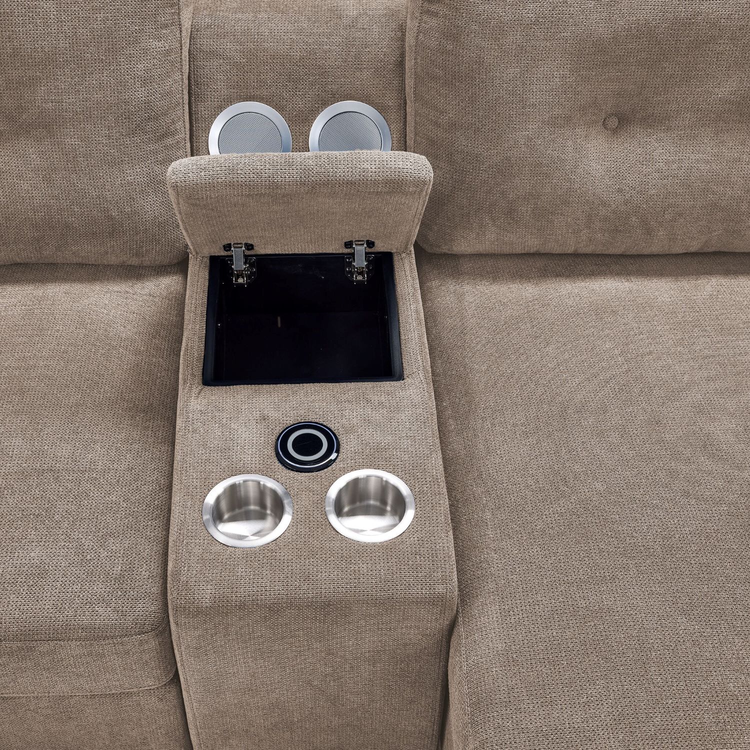 Feeling Connected - Connex 6-Piece Modular Sectional with Storage Console - Beige - Image 15