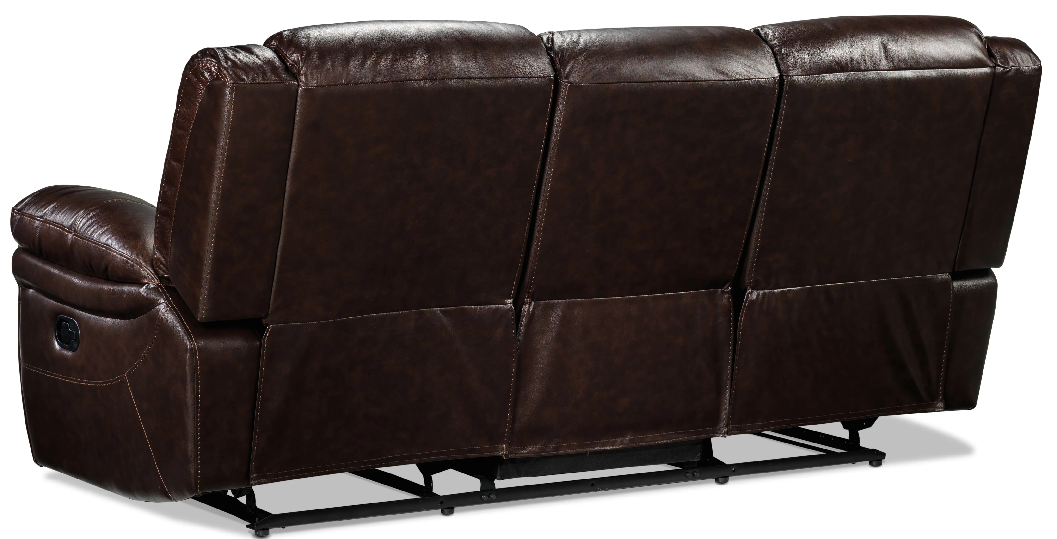Cooper Leather Reclining Sofa and Loveseat with Console Set - Brown - Image 4