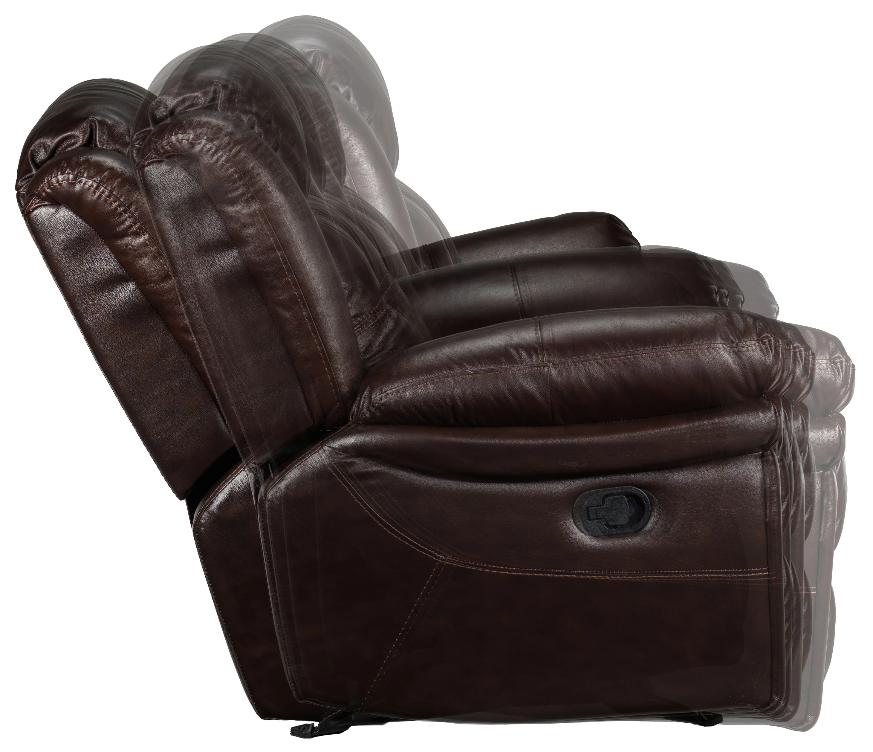 Cooper Leather Reclining Sofa, Reclining Loveseat with Console and Recliner Set - Brown - Image 5