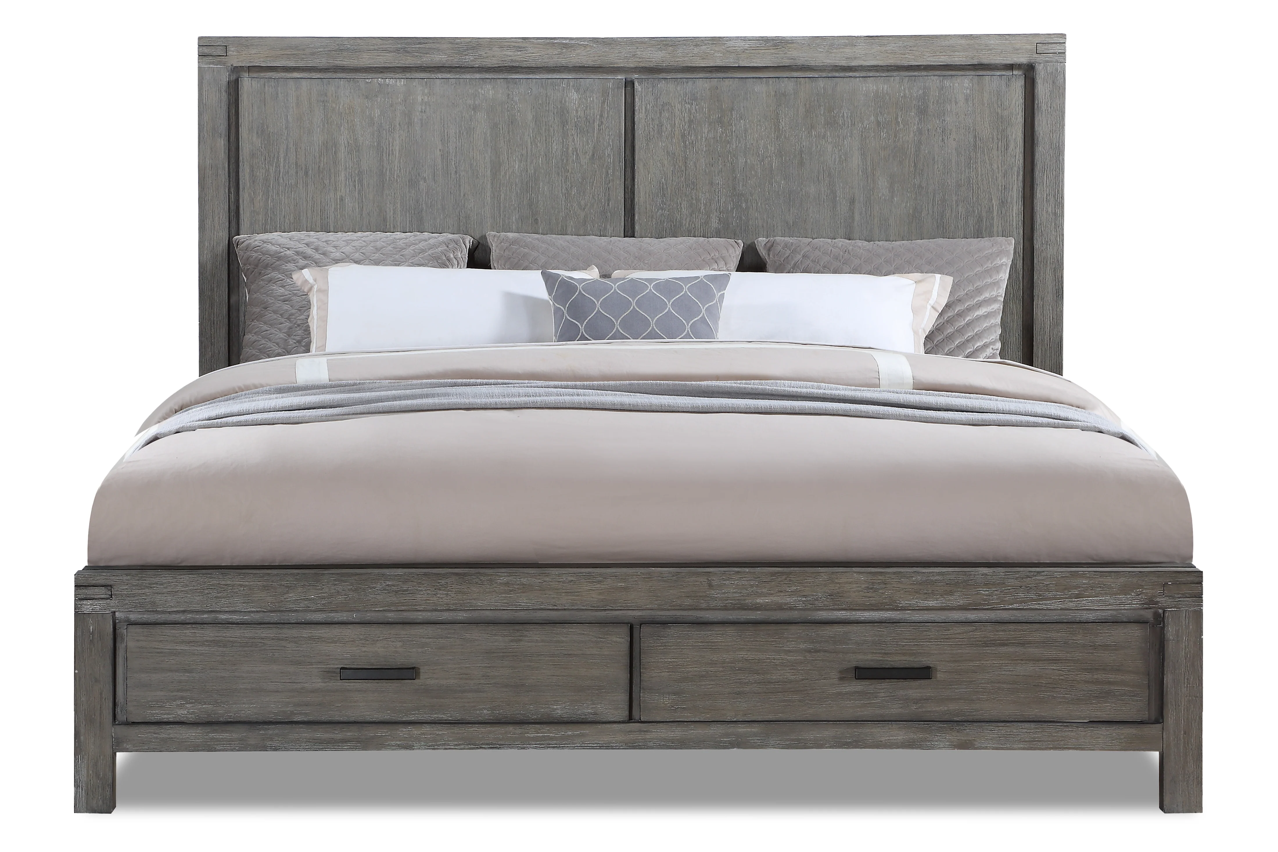 Copeland 3-Piece King Storage Bed - Wire-Brushed Grey - Image 2