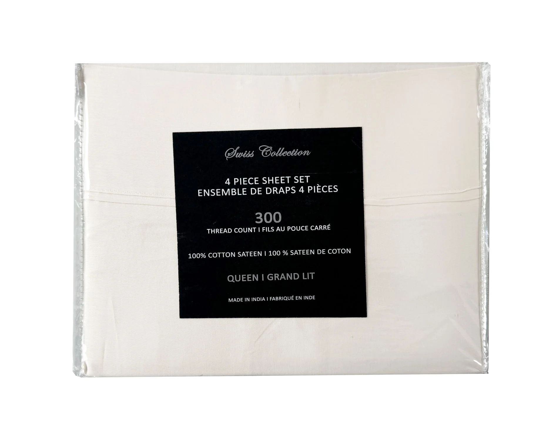Cotton House 100% Cotton King Sheet Set - 300 Thread Count Ivory