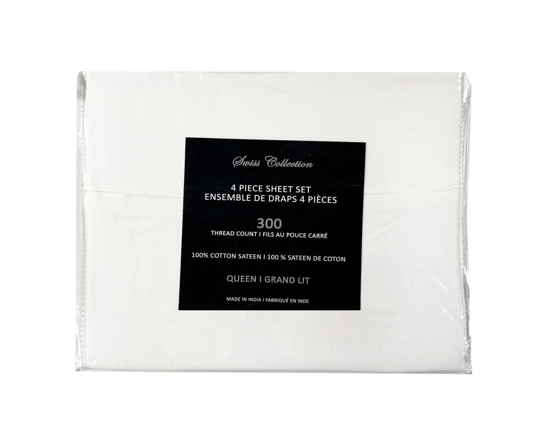 Cotton House 100% Cotton Queen Sheet Set - 300 Thread Count White
