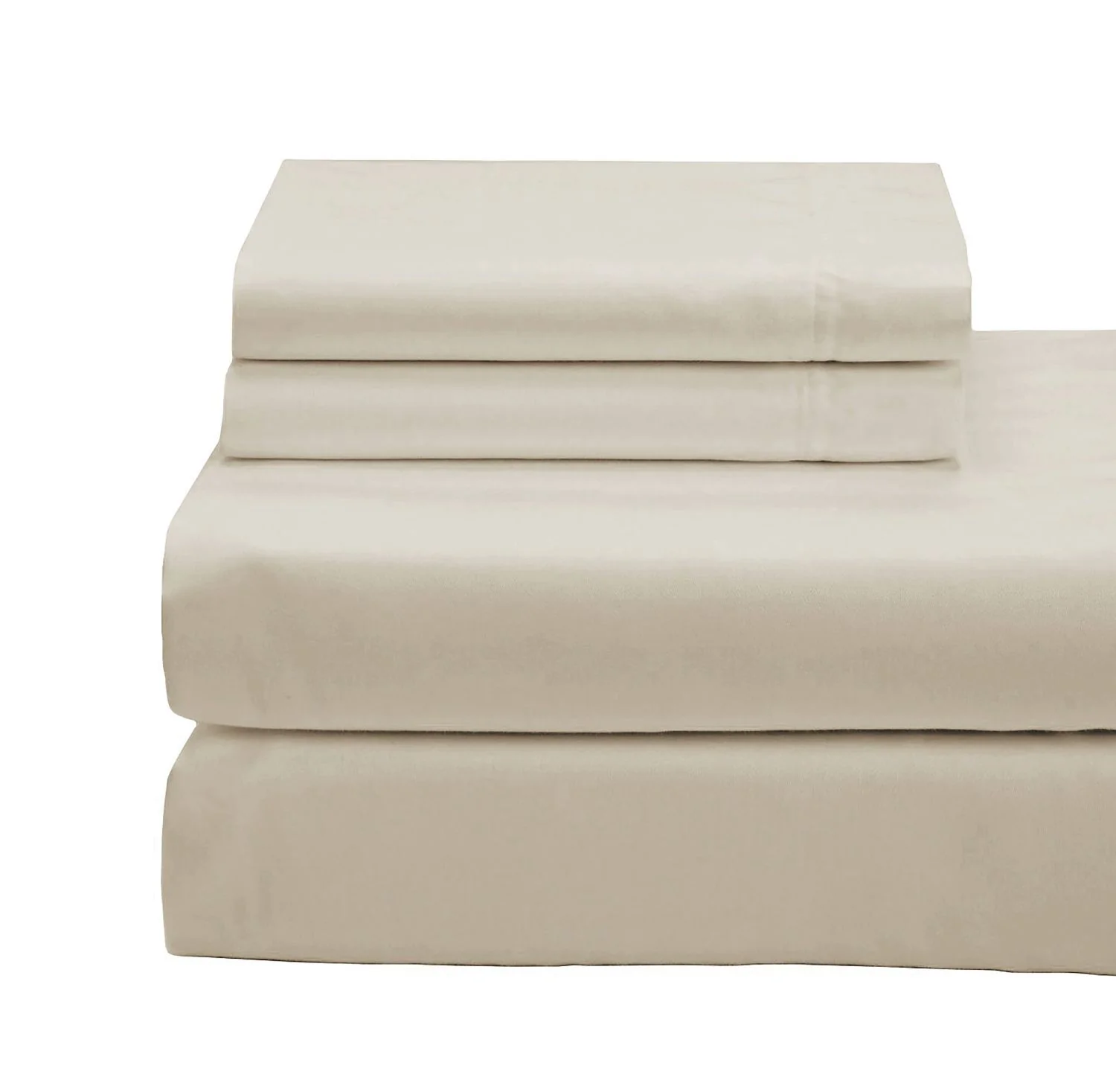 Cotton House 100% Organic Cotton Queen Sheet Set - 600 Thread Count Beige - Image 2