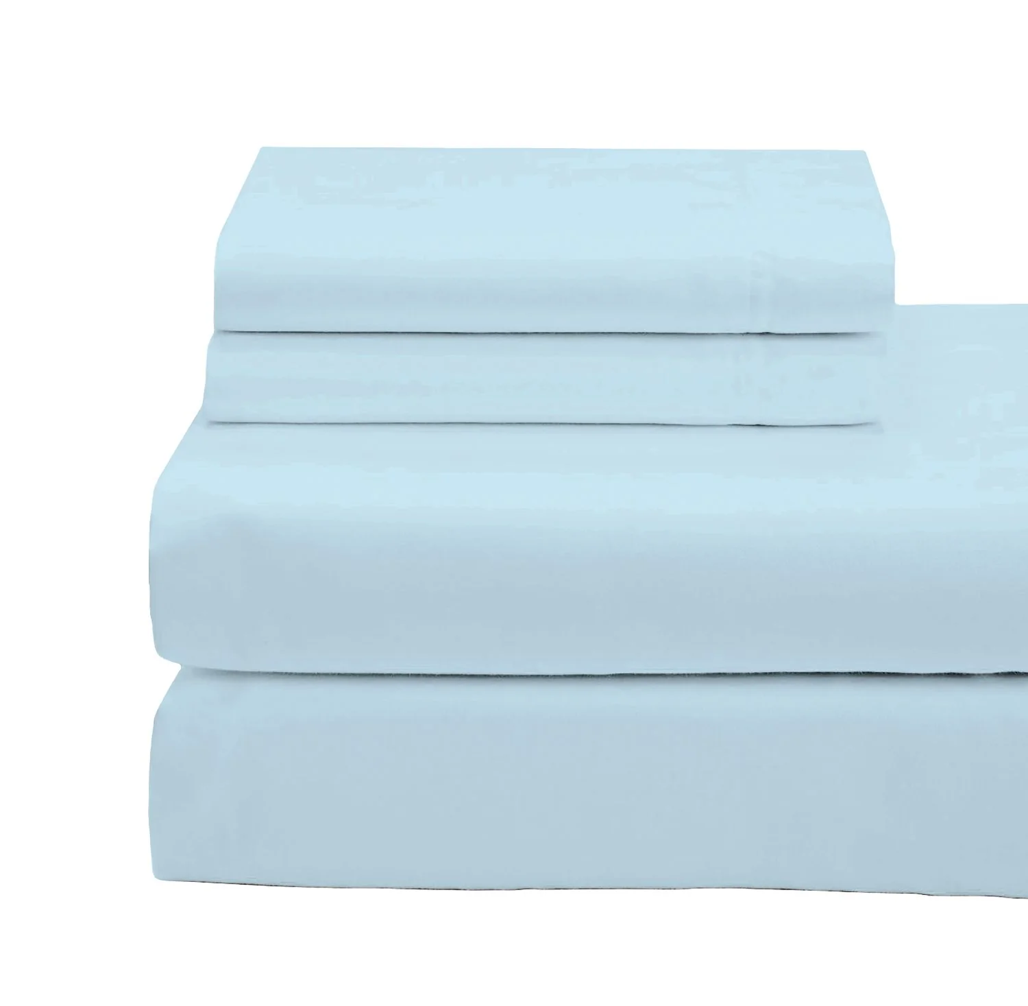 Cotton House 100% Organic Cotton Queen Sheet Set - 600 Thread Count Blue - Image 2
