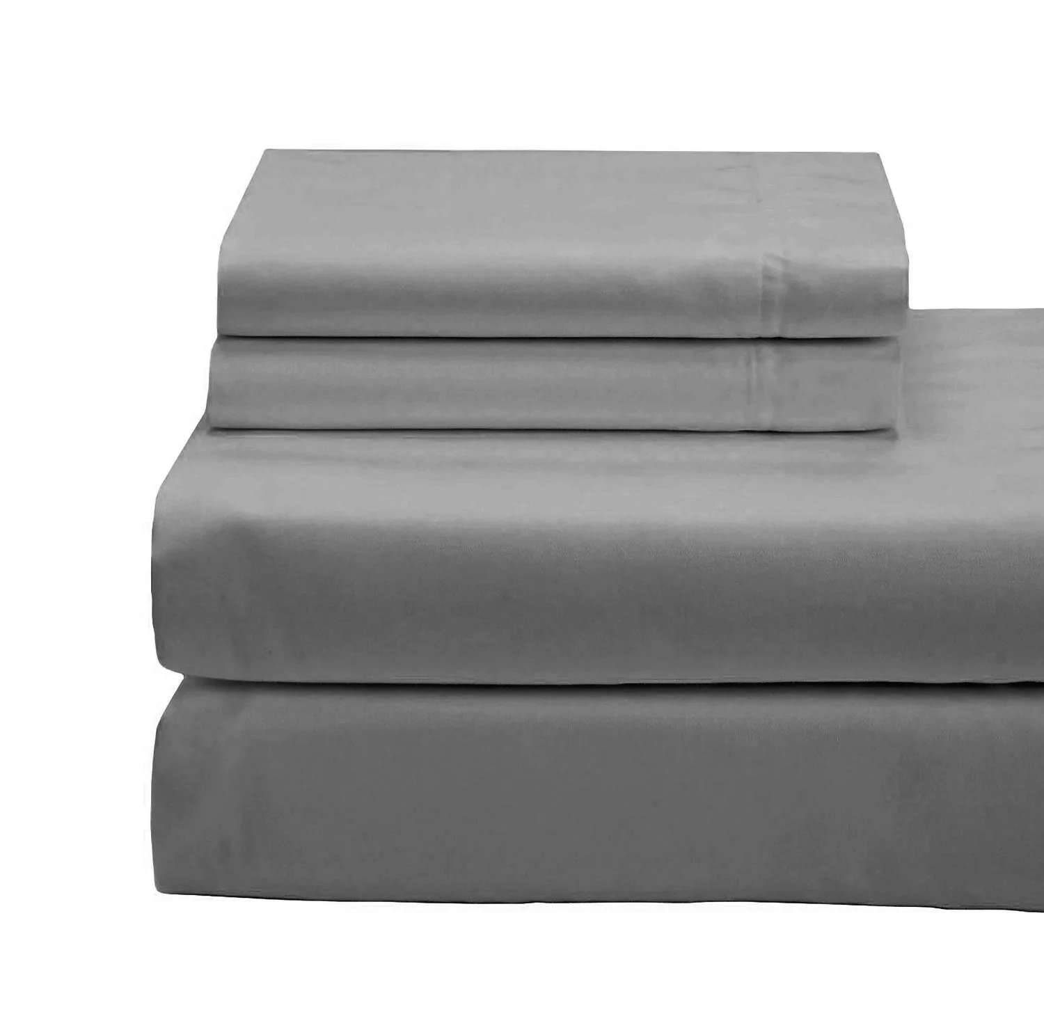 Cotton House 100% Organic Cotton Queen Sheet Set - 600 Thread Count Charcoal - Image 2