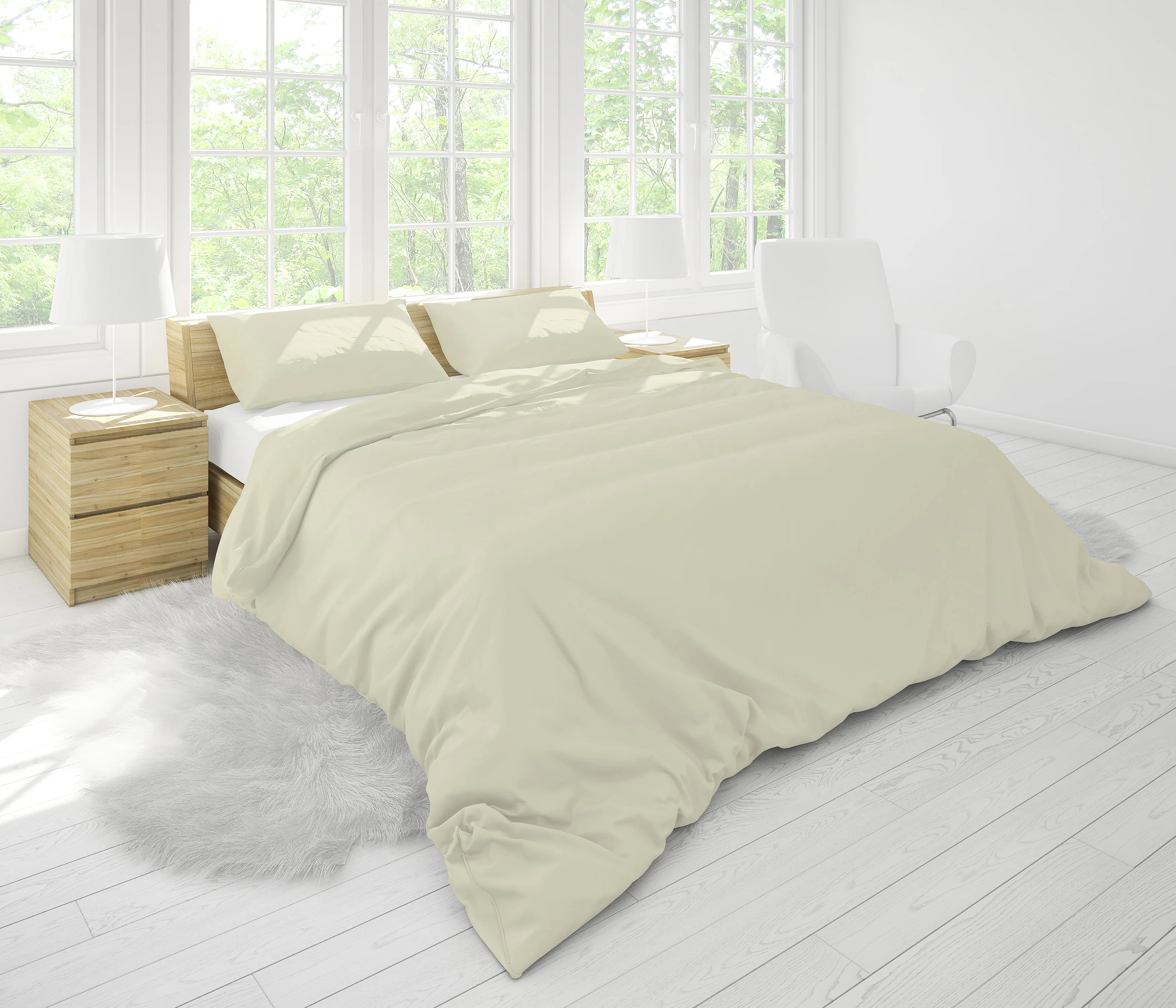 Cotton House 3-Piece Full Duvet Cover Set - Beige