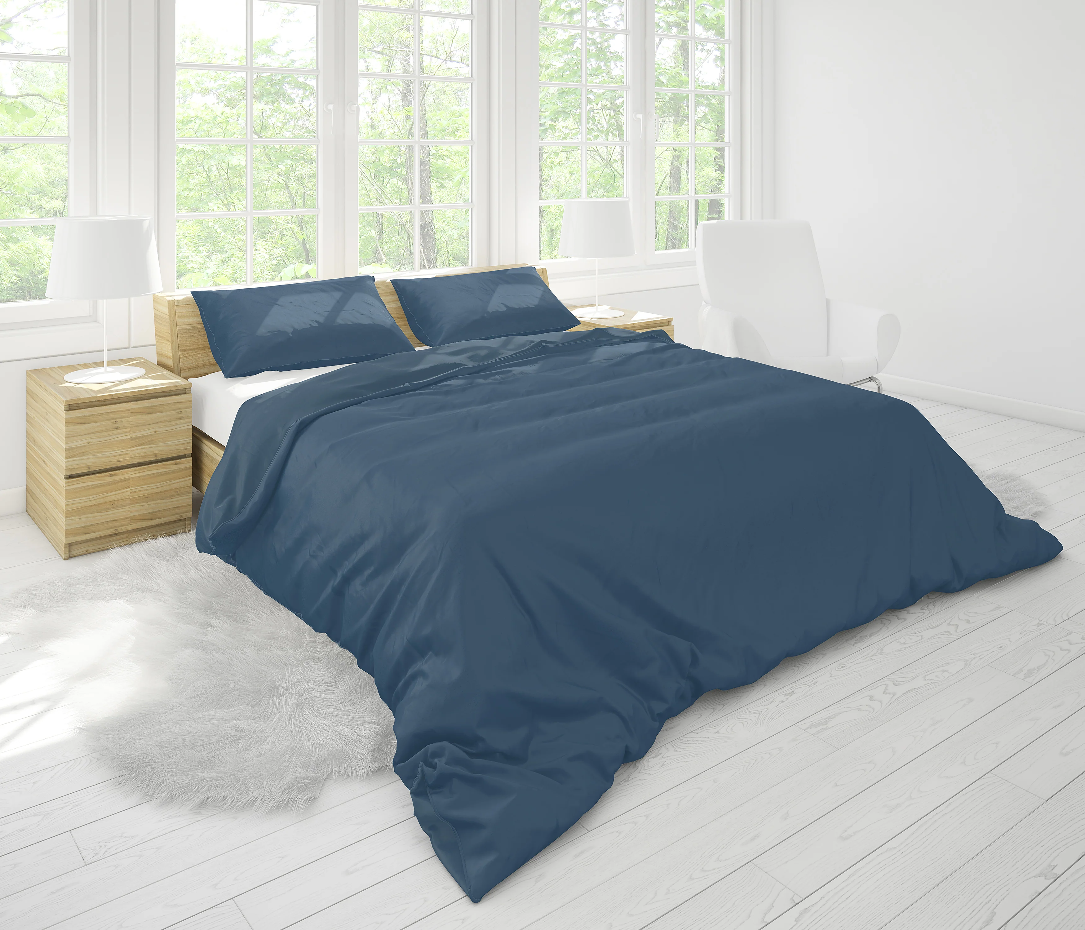 Cotton House 3-Piece King Duvet Cover Set - Blue