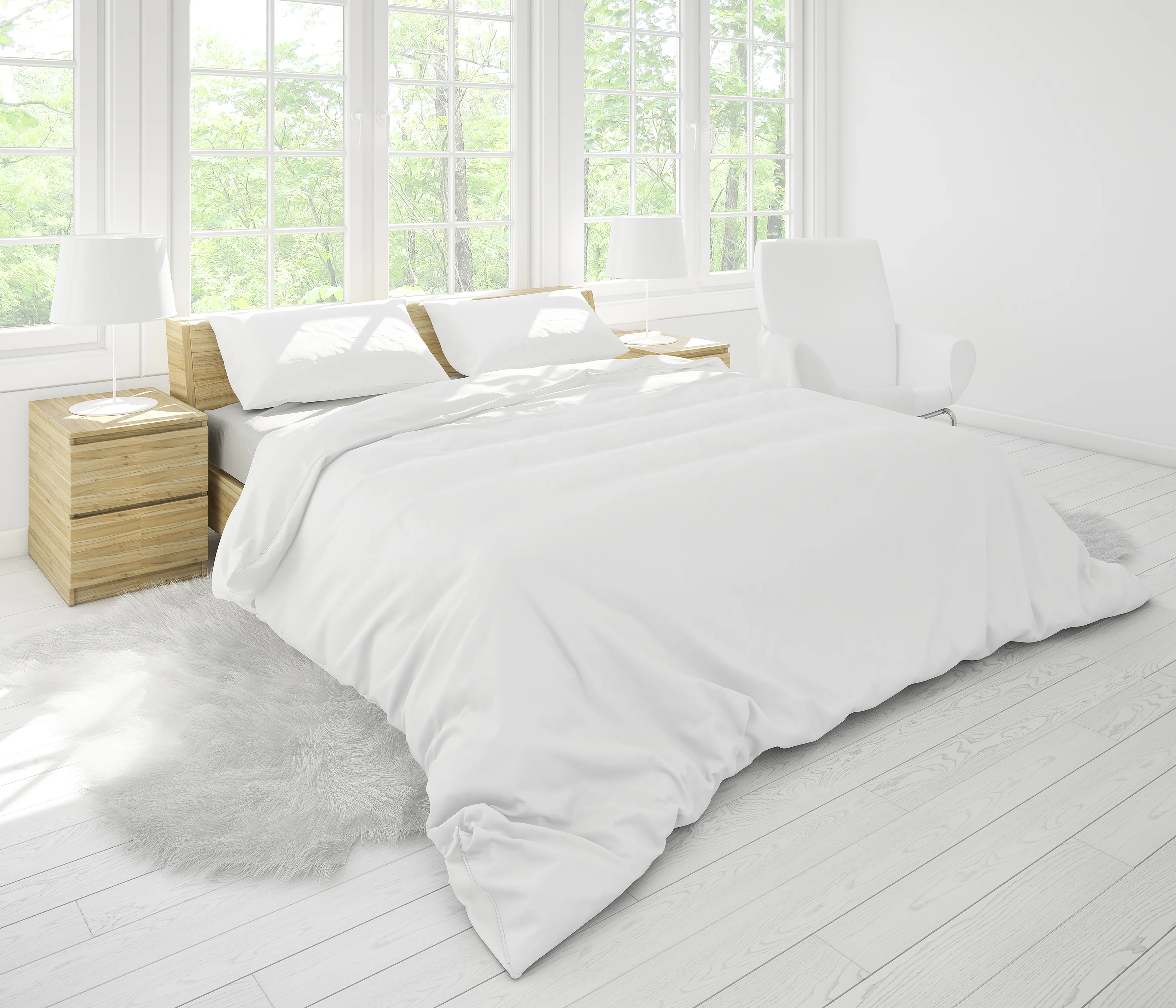 Cotton House 3-Piece Queen Duvet Cover Set - White