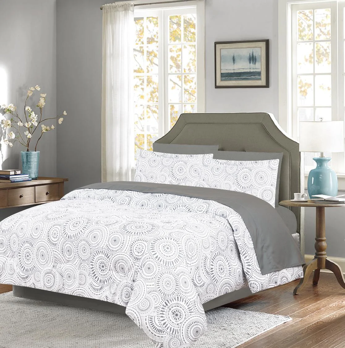 Cotton House 7-Piece King Comforter Set - Grey Orbit