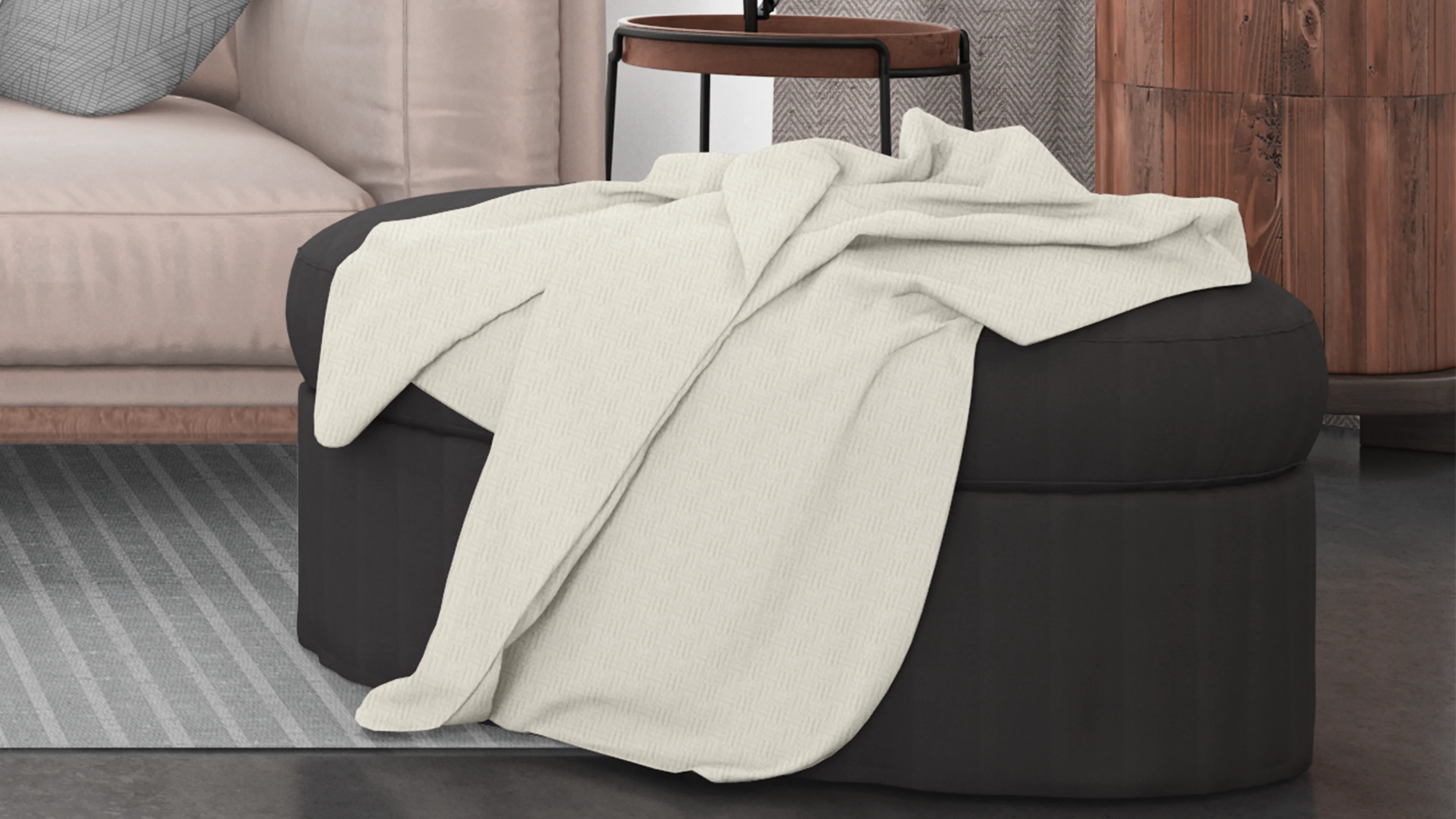 Cotton House Double/Queen Textured Blanket - Cream - Image 2