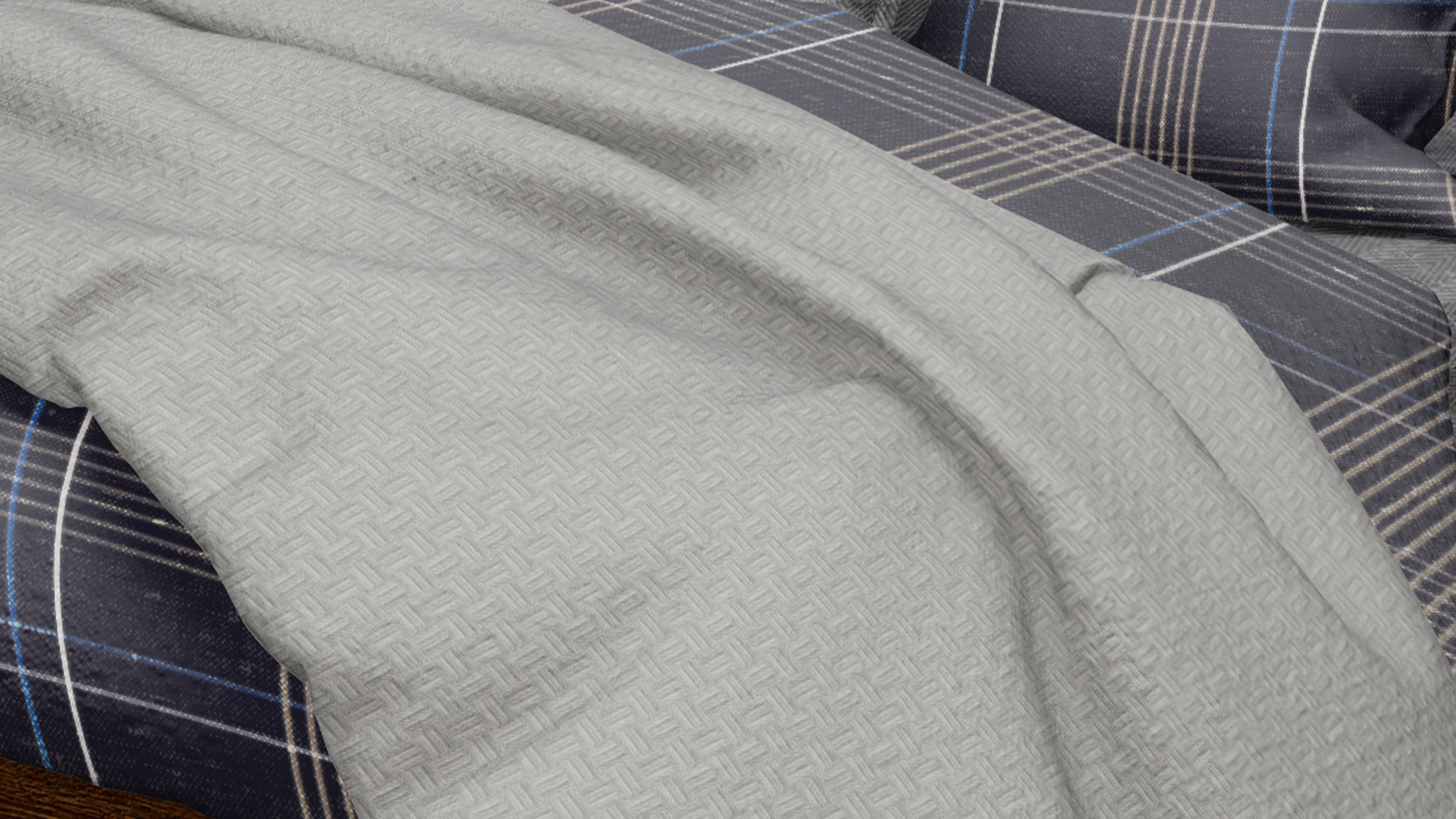 Cotton House King Textured Blanket - Grey - Image 3