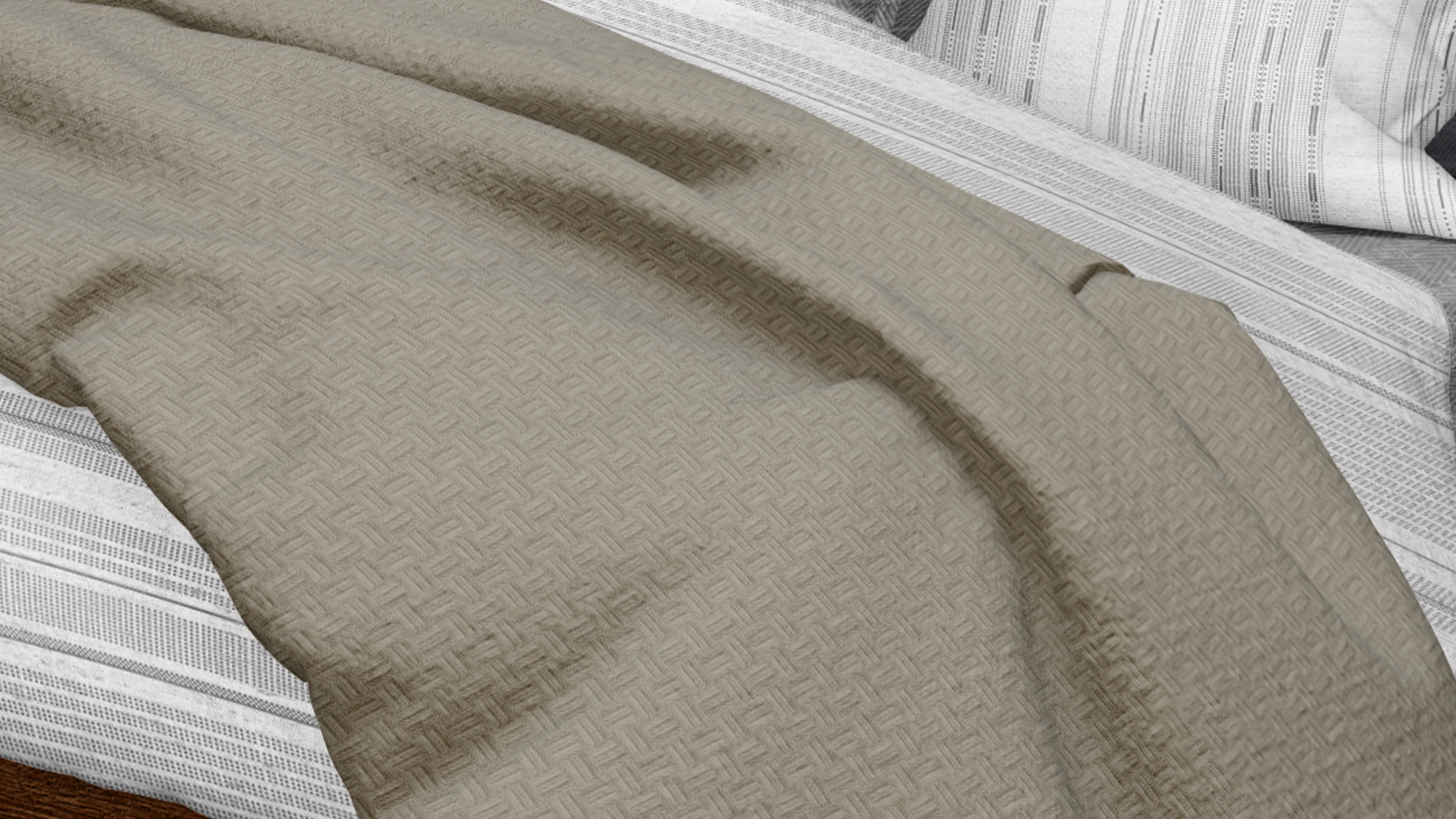 Cotton House Twin Textured Blanket - Beige - Image 3