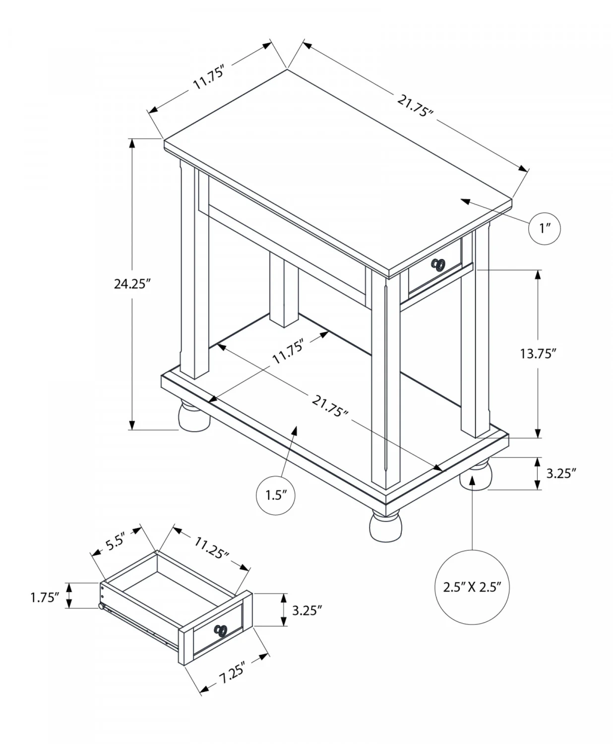 Cova Side Table - Espresso - Image 3