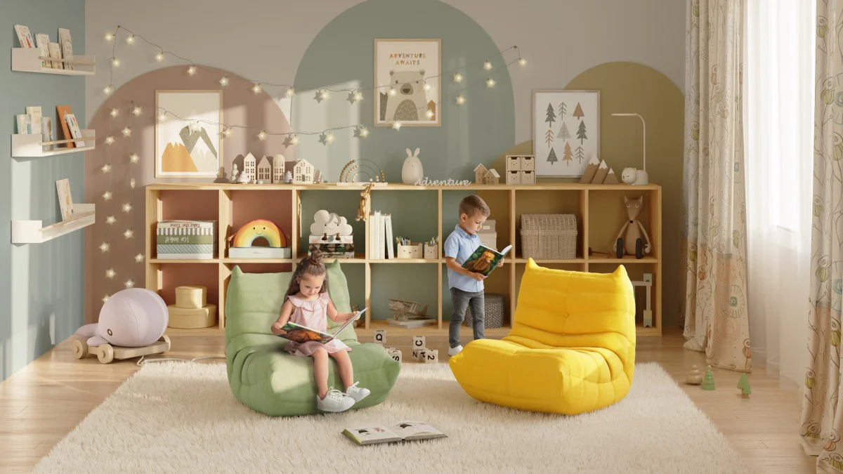 Daisy Kid's All-Foam Armless Chair - Sage - Image 2