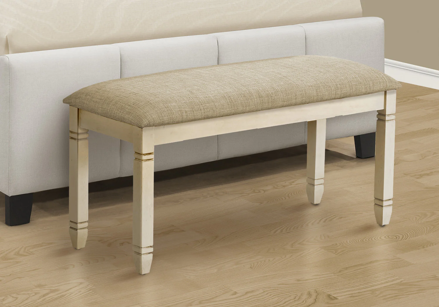 Dalen Bench - Antique White/Beige - Image 5