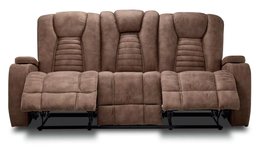 Dallas Reclining Sofa With Drop Down Table - Mocha - Image 4