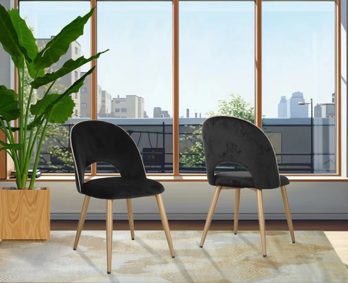 Dalva Dining Chair - Black - Set of Two - Image 6