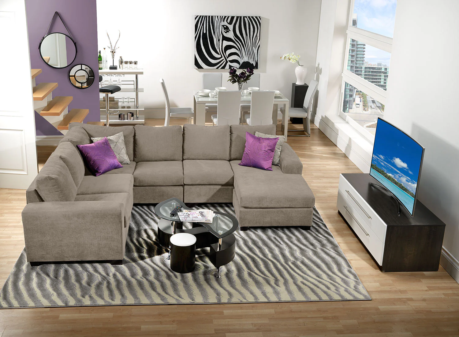 Danielle 3-Piece Sectional with Right-Facing Corner Wedge - Pewter - Image 2