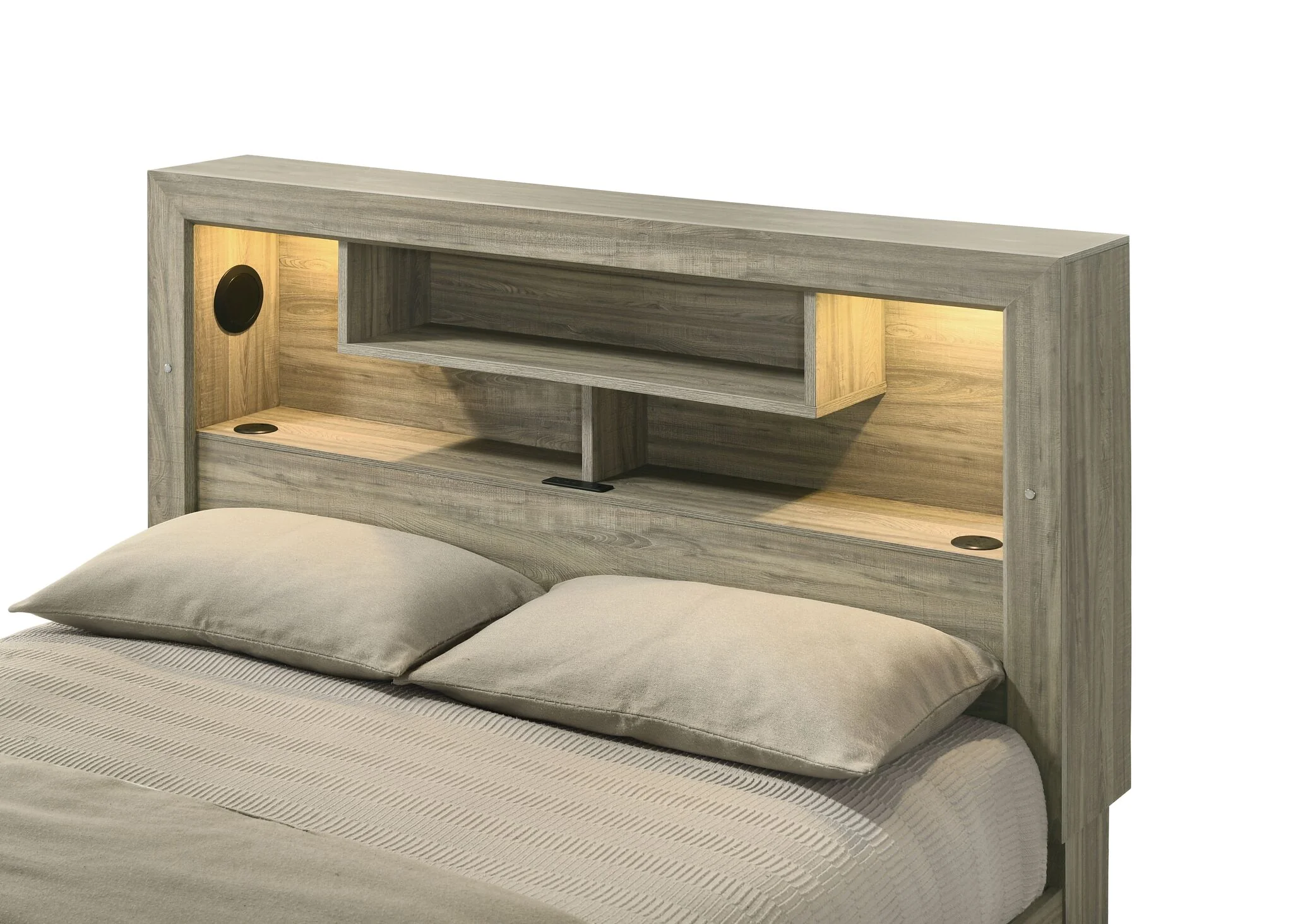 Dario 3-Piece Storage Full Bed - Light Brown, Beige - Image 3