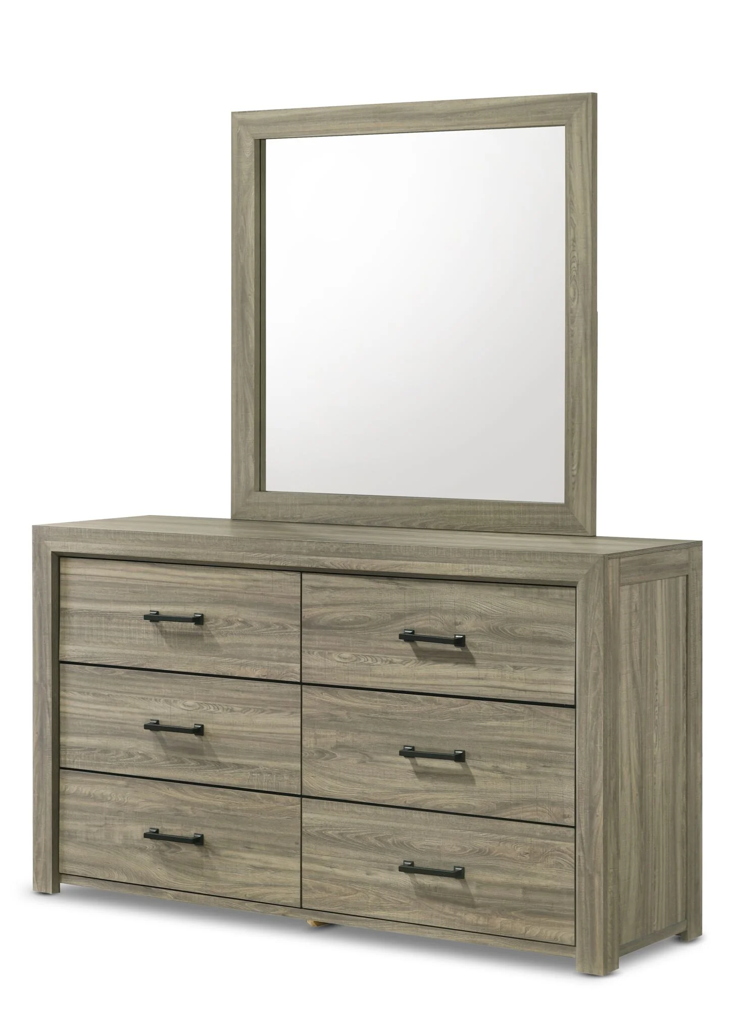Dario 6-Piece Full Storage Bedroom Set - Light Brown, Beige - Image 4