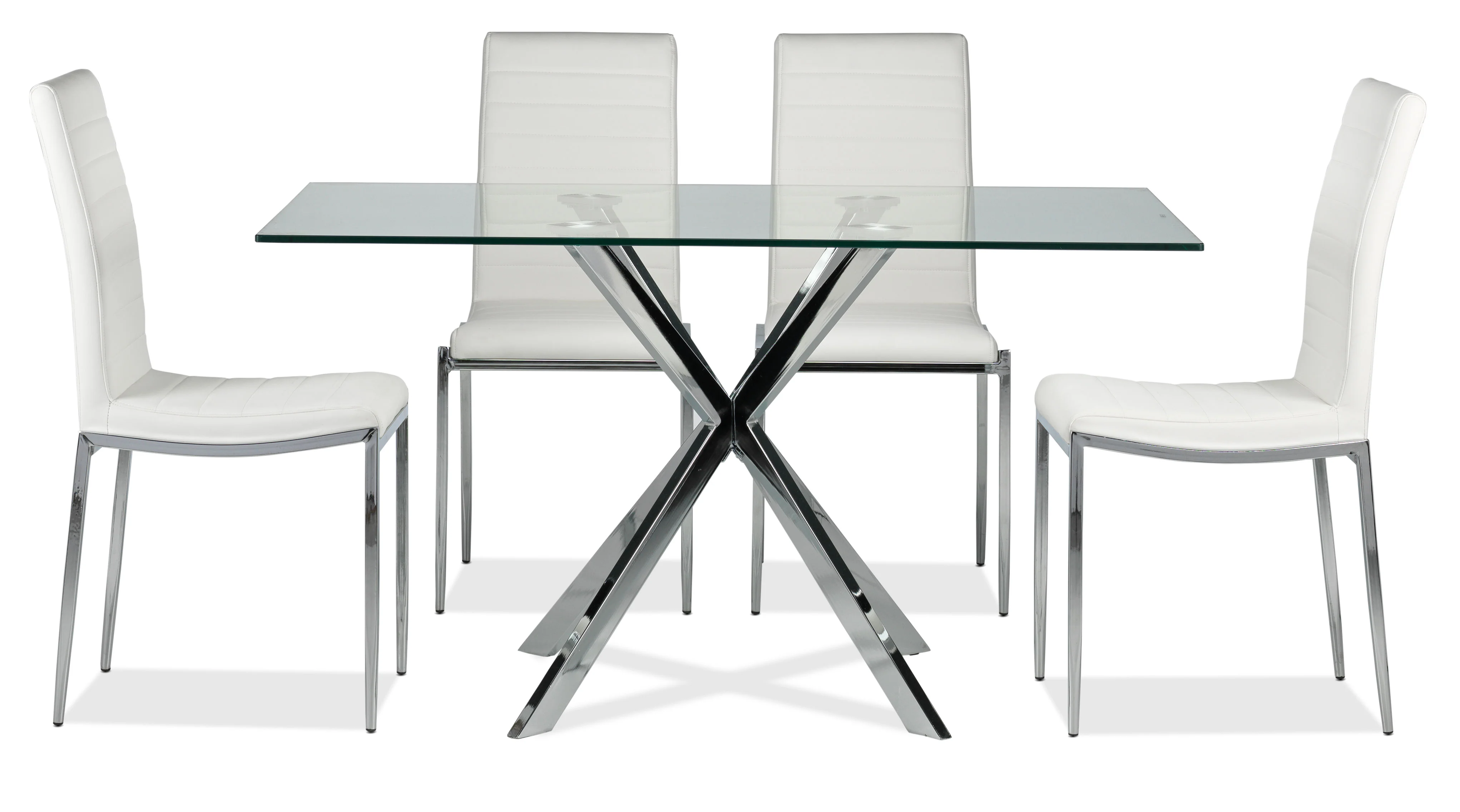 Darron 5-Piece Dining Table Set - White - Image 2