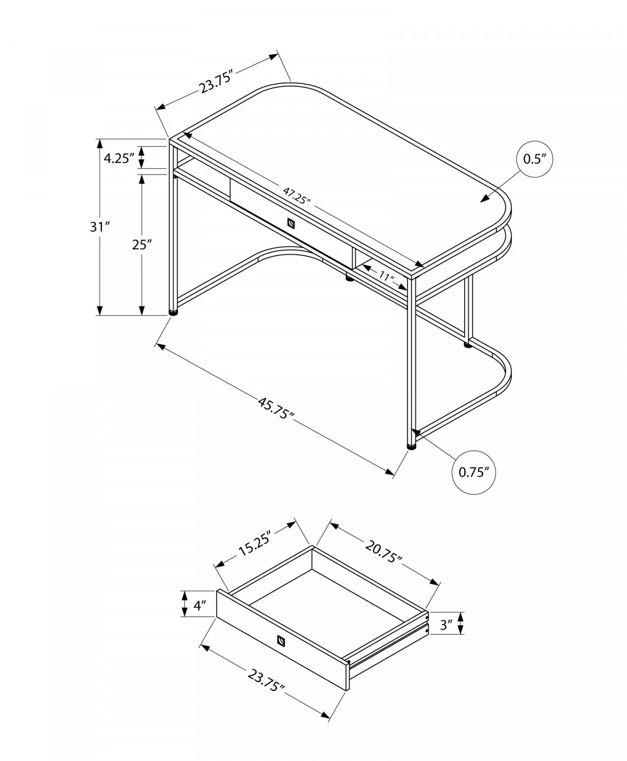 Davro Desk - White - Image 3