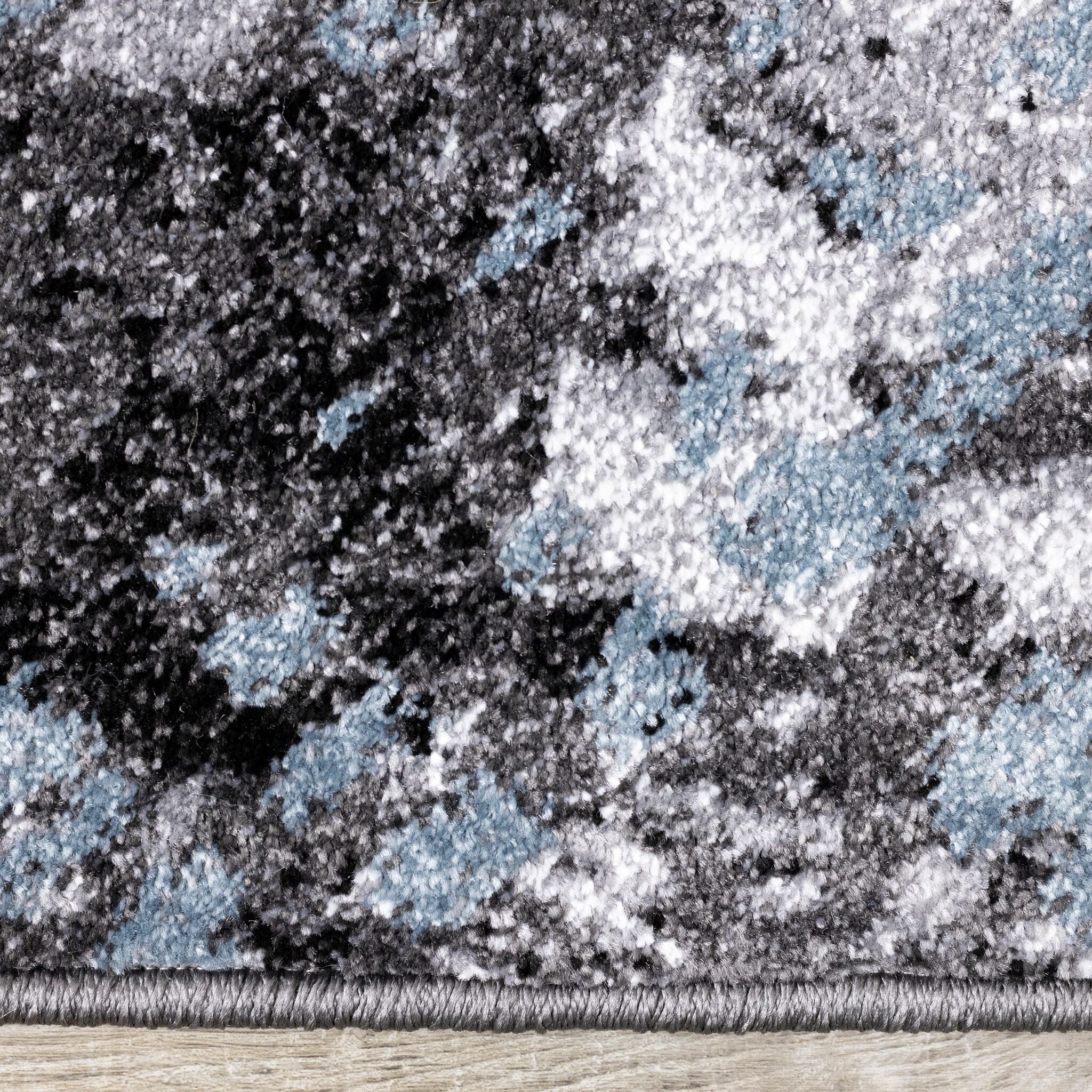 Dawn 5'3" x 7'7" Worn Crosshatch Area Rug - Grey, Blue - Image 5
